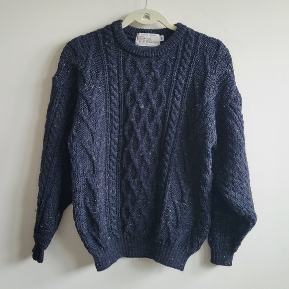crafts & woollens Other - Crafts & Woollens Speckled Heavy Knit Fisherman Sweater in Charcoal